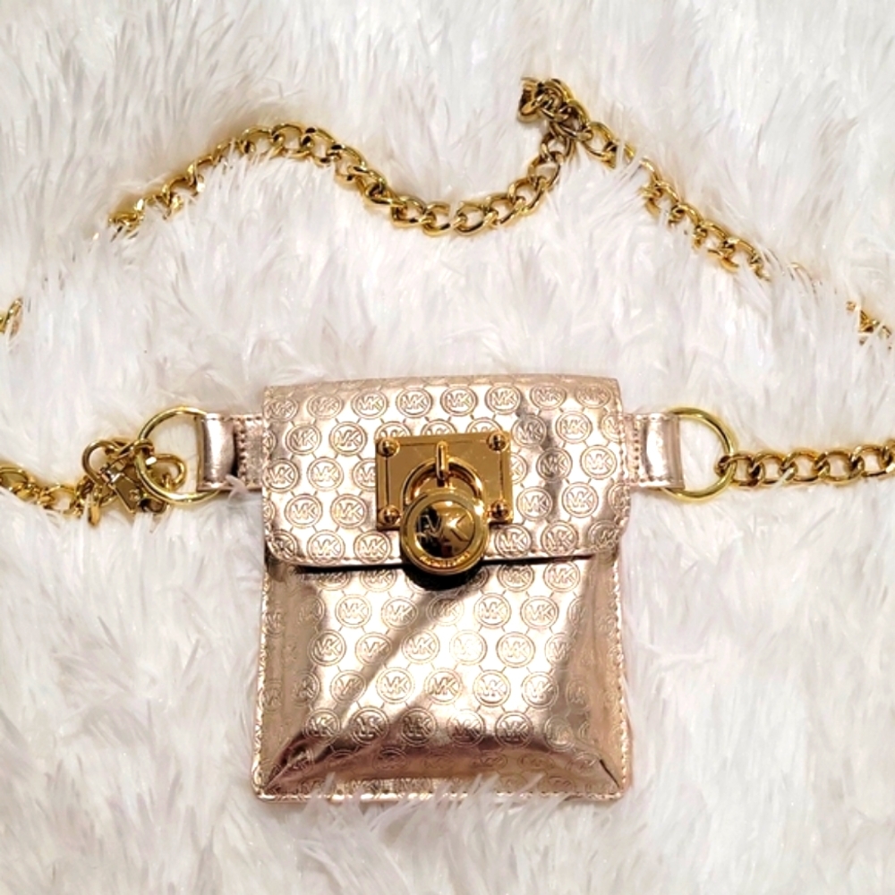 Michael Kors, gold waist mini pouch, limited collection, new
